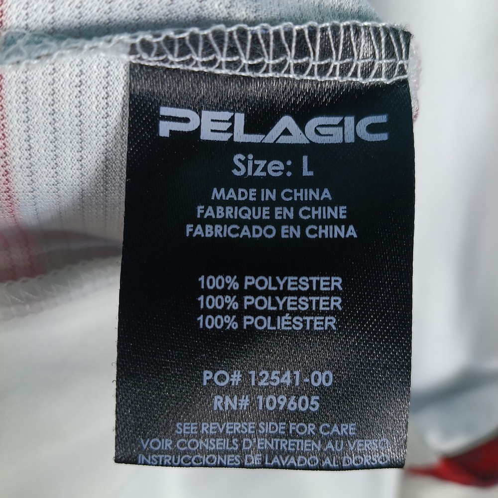 Pelagic VaporTek Fishing Shirt Men L White American Flag UPF 50 Long Sleeve - Picture 10 of 10
